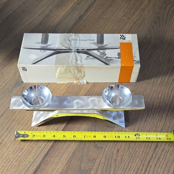 MCM WMF Ikora Kurt Radtke Silver Candle Holder With Taper Candles - Picture 8 of 9